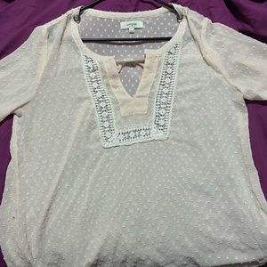 Beautiful White Umgee Sheer Boho Blouse